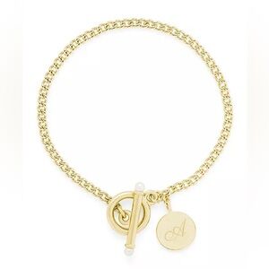 Stella Imitation Pearl Initial Toggle Bracelet Initial D NWOT